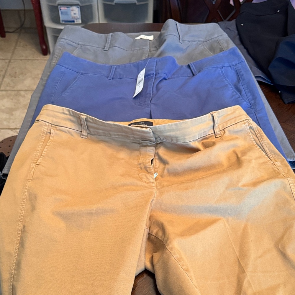 Set of 3 bermuda shorts. One NWT one j crew tag cut 14 tan yellow color